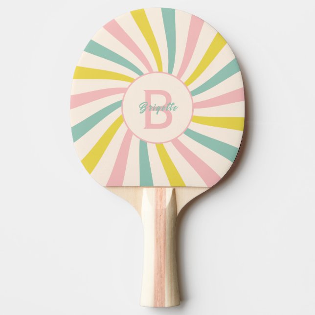 'Lollypop Vibes', retro personalised Ping Pong Paddle (Front)