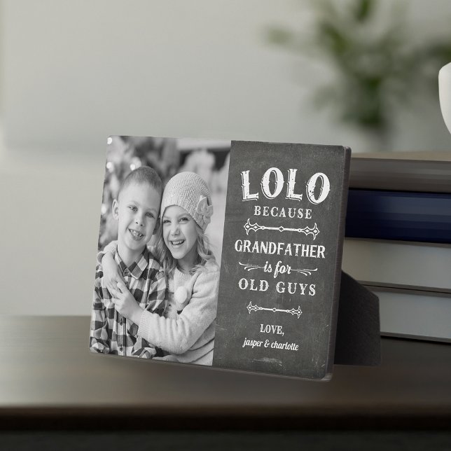 Lolo Grandfather Father's Day Kids Photo Plaque (Creator Uploaded)