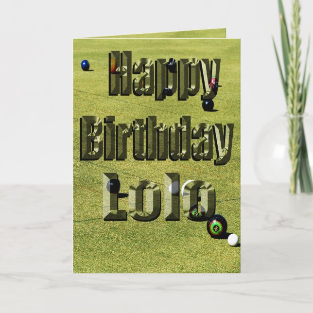Lolo Lawn Bowls Birthday Card, Card (Front)
