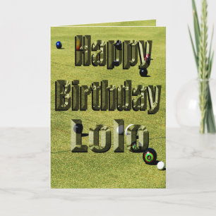 Lolo Lawn Bowls Birthday Card, Card