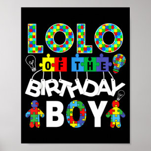 Lolo of the bday boy autism awareness puzzle piece poster