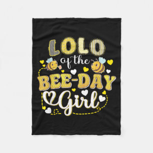 Lolo of The Bee-Day Girl Funny Bee Birthday Party Fleece Blanket
