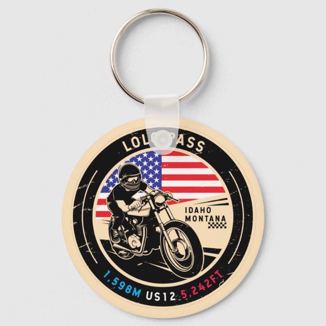 Lolo Pass Idaho Motorcycle Key Ring (Front)