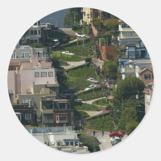 Lombard Street In San Francisco Americas Crookedes Classic Round Sticker