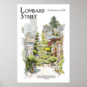 Lombard Street Poster San Francisco Winding Road