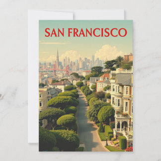 Lombard Street, San Francisco | Vintage Retro Card