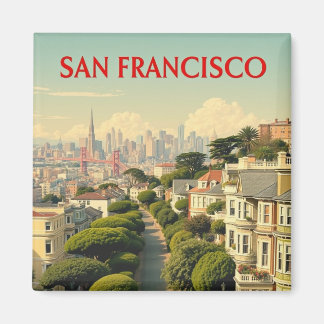 Lombard Street, San Francisco | Vintage Retro  Magnet