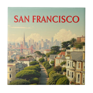 Lombard Street, San Francisco | Vintage Retro Tile