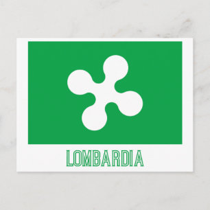 Lombardia flag with name postcard