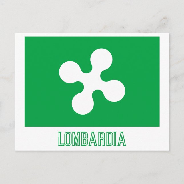 Lombardia flag with name postcard (Front)