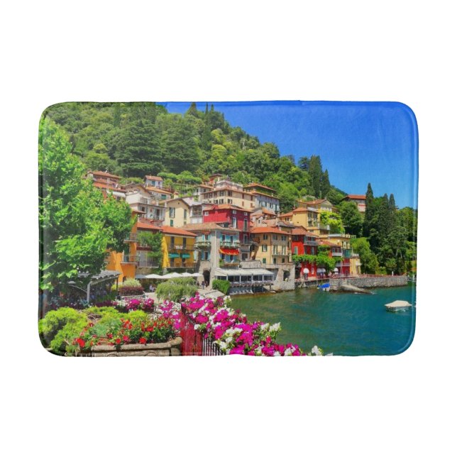 Lombardy Italy Como Lake Europe Bath Mat (Front)