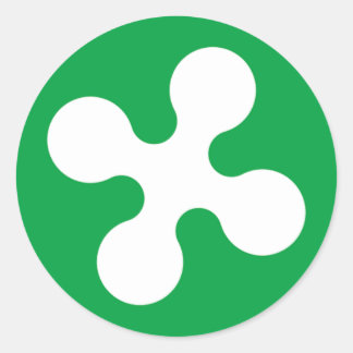 Lombardy (Italy) Flag Classic Round Sticker