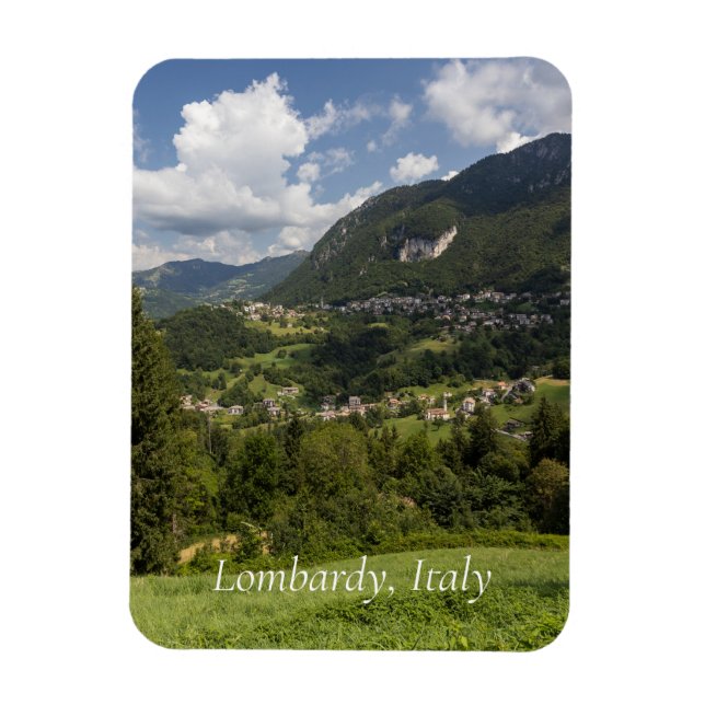 Lombardy Mountains Landscape, Italy Magnet (Vertical)