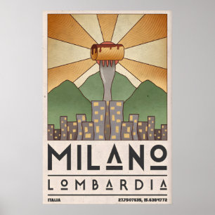Lombardy Skyline Art Print - Milano Cityscape in