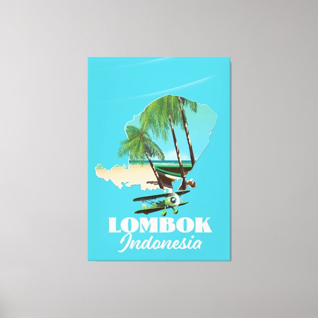 Lombok Indonesia map Canvas Print (Front)