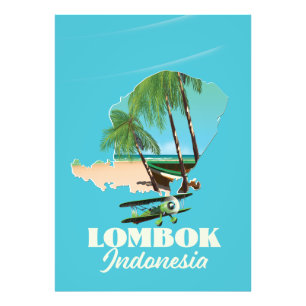 Lombok Indonesia map Photo Print