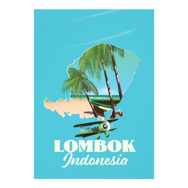Lombok Indonesia map Photo Print (Front)