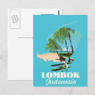 Lombok Indonesia map Postcard