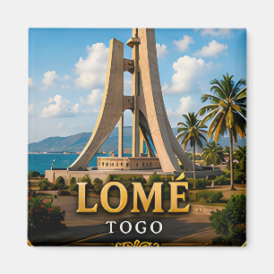 Lomé Atlantic Waterfront and Independence Monument Magnet