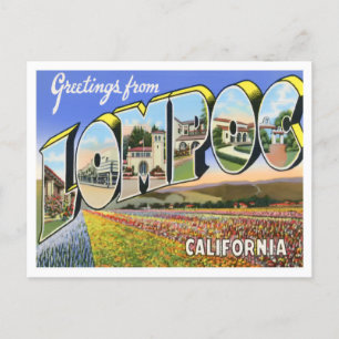 Lompoc, California Vintage Big Letters Postcard