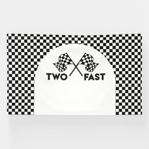 Lona Racing Birthday Two Fast backdrop banner