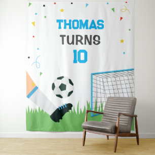 Lona Soccer Sport Birthday backdrop banner Tapestry