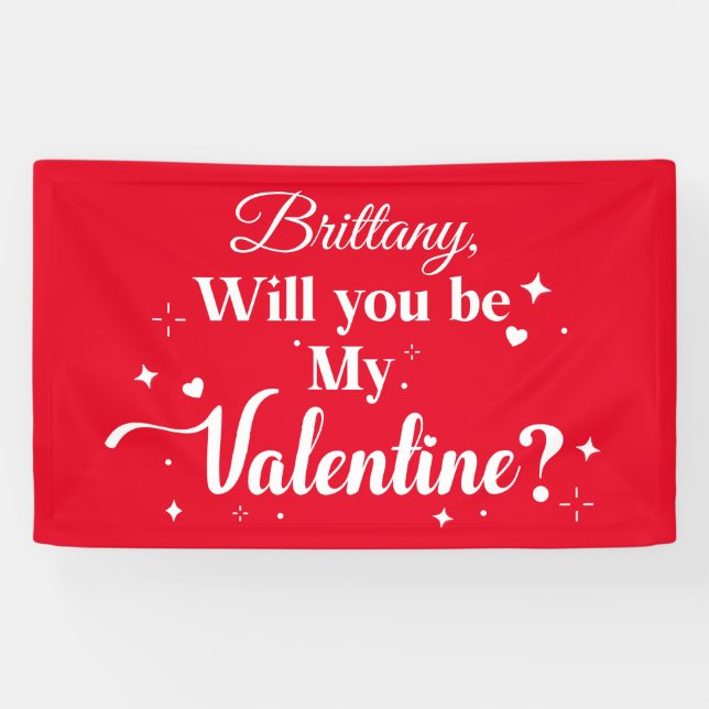 Lona Will you be my Valentine? banner  (Horizontal)