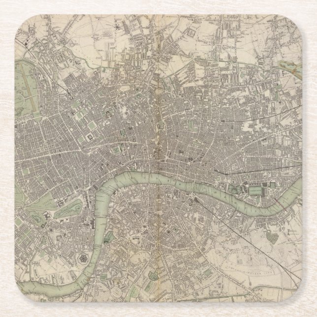 London 1843 square paper coaster (Front)