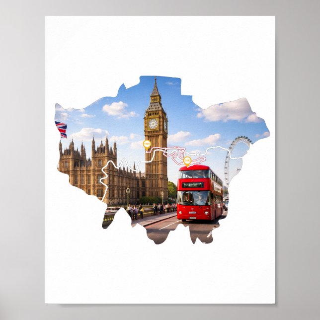 London 26.2 Marathoner Course Map Poster (Front)