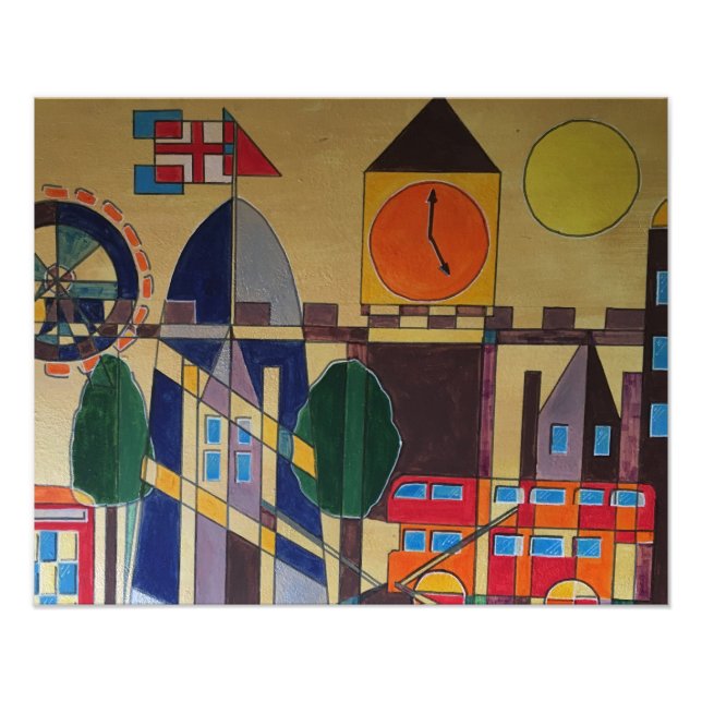 London Acrylic Cubism Photo Print (Front)