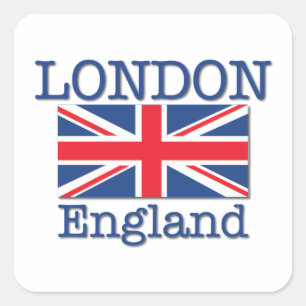 London and Union Jack Square Sticker