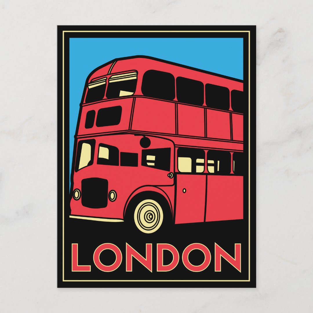 London Art Deco Poster Postcard Zazzle
