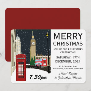 London At Christmas Christmas Party Invitation
