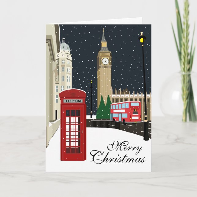 London At Christmas Holiday Card (Front)