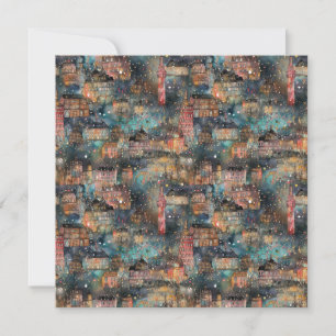 London at Christmas & New Year's in Watercolors Holiday Card