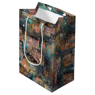 London at Christmas & New Year's in Watercolors Medium Gift Bag