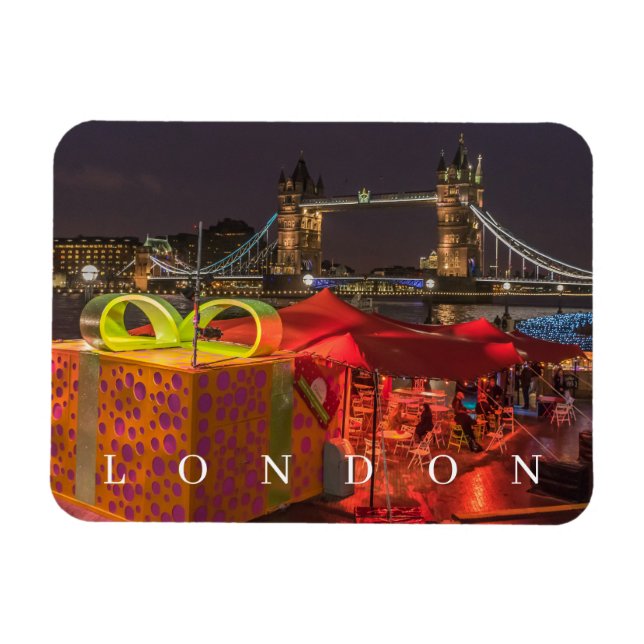 London at Christmas view fridge magnet (Horizontal)