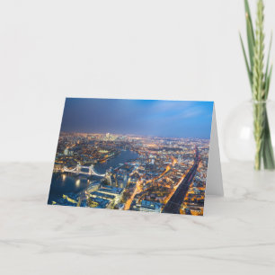 London at night - Aerial View greeting card