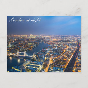 London at night - Aerial View postcard