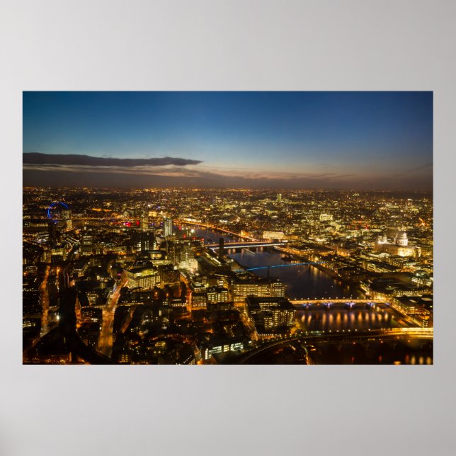 London at night - Aerial View poster (Front)