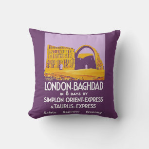 London - Baghdad Orient Express Cushion