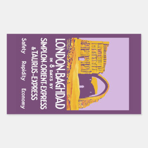 London - Baghdad Orient Express Rectangular Sticker