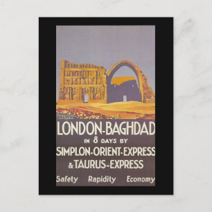 London Baghdad simplon orient express Postcard