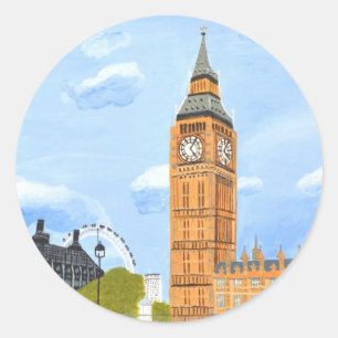 London Big Ben Classic Round Sticker