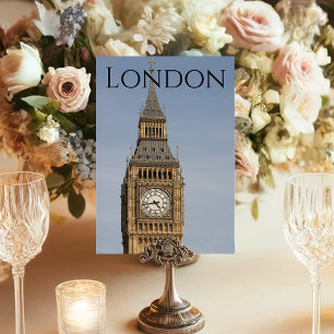 London Big Ben Colour Wedding Table Number