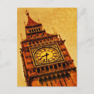 London, Big Ben grunge Postcard