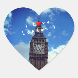 London - Big Ben Heart Sticker