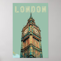 London Big Ben illustration Postcard
