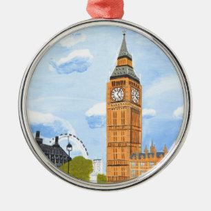 London Big Ben Metal Tree Decoration