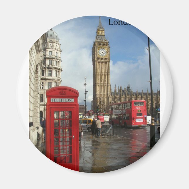 London Big Ben Phone box (by St.K) Magnet (Front)